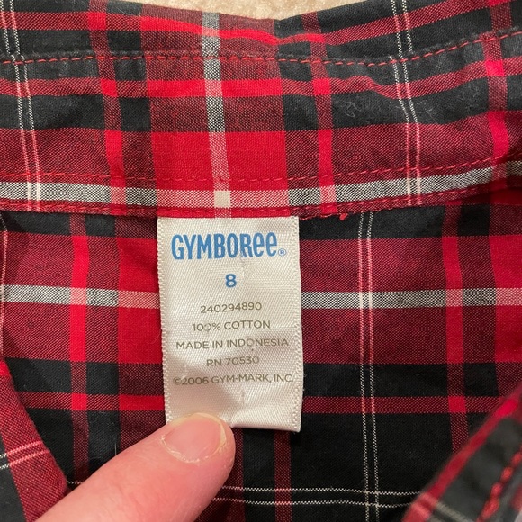 Gymboree Button-Down Christmas Dressy collared Boy’s Plaid Shirt, size 8 - Picture 3 of 5